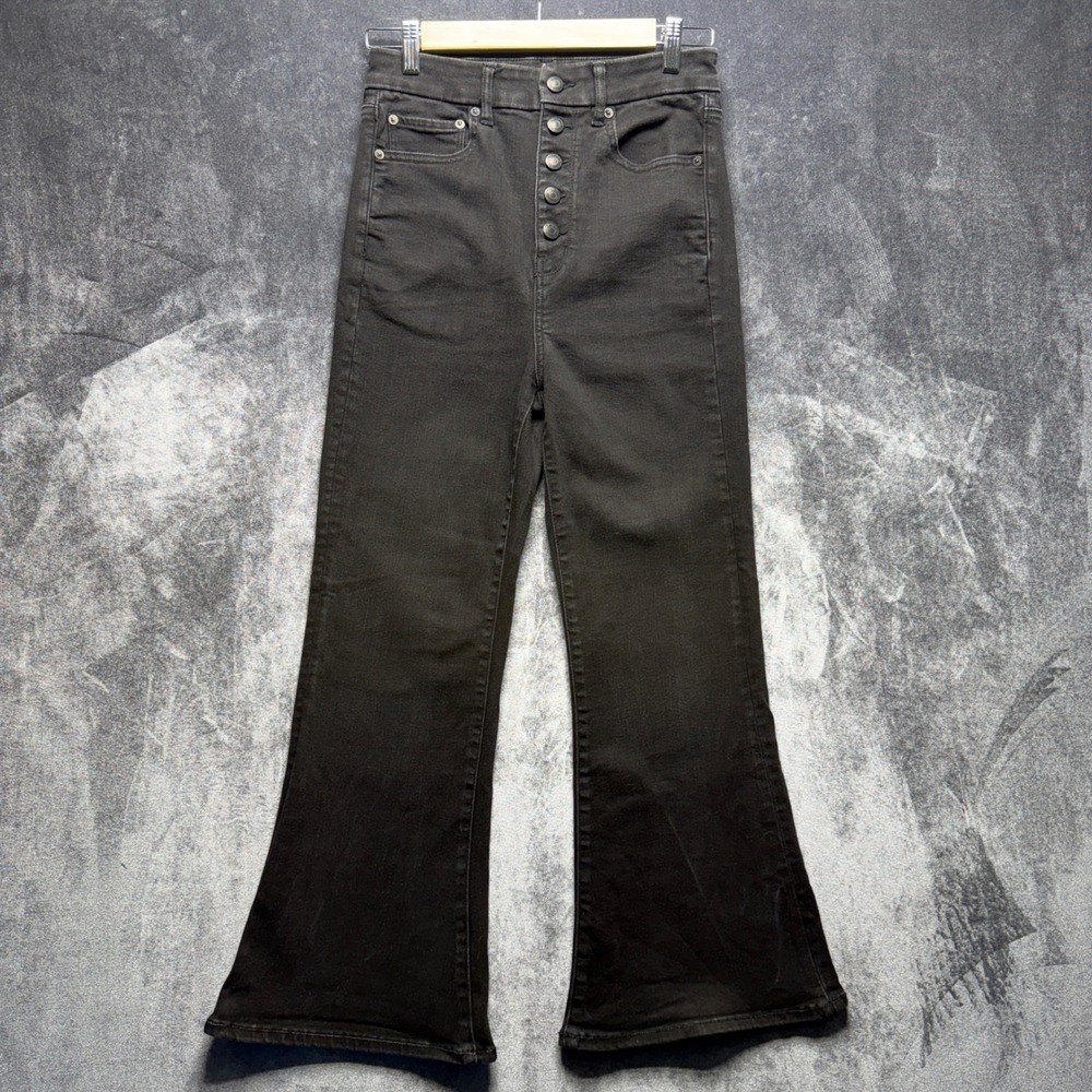 American Eagle Outfitters Black High-Rise Flare Jeans
